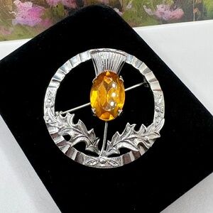 Mizpah Scottish Thistle Brooch Cape Pin